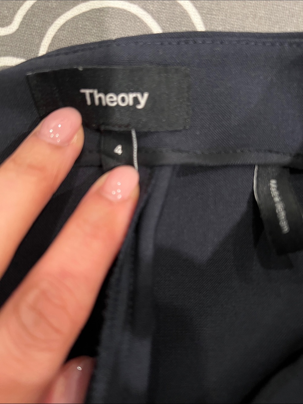 Theory Straight-Leg Pants in Navy - Picture 4 of 4